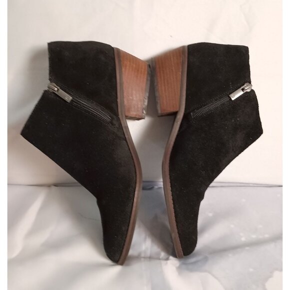 Lucky Brand Fenley Black Suede Cut Out Ankle Booties Women’s 10 Leather - Picture 8 of 12